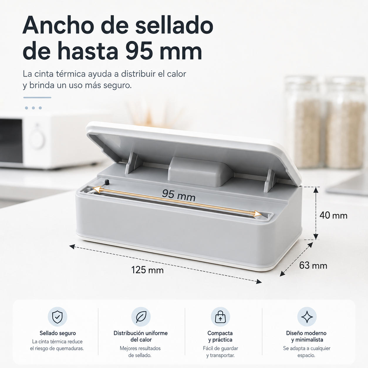 Mini Sellador de Bolsas Portátil Recargable