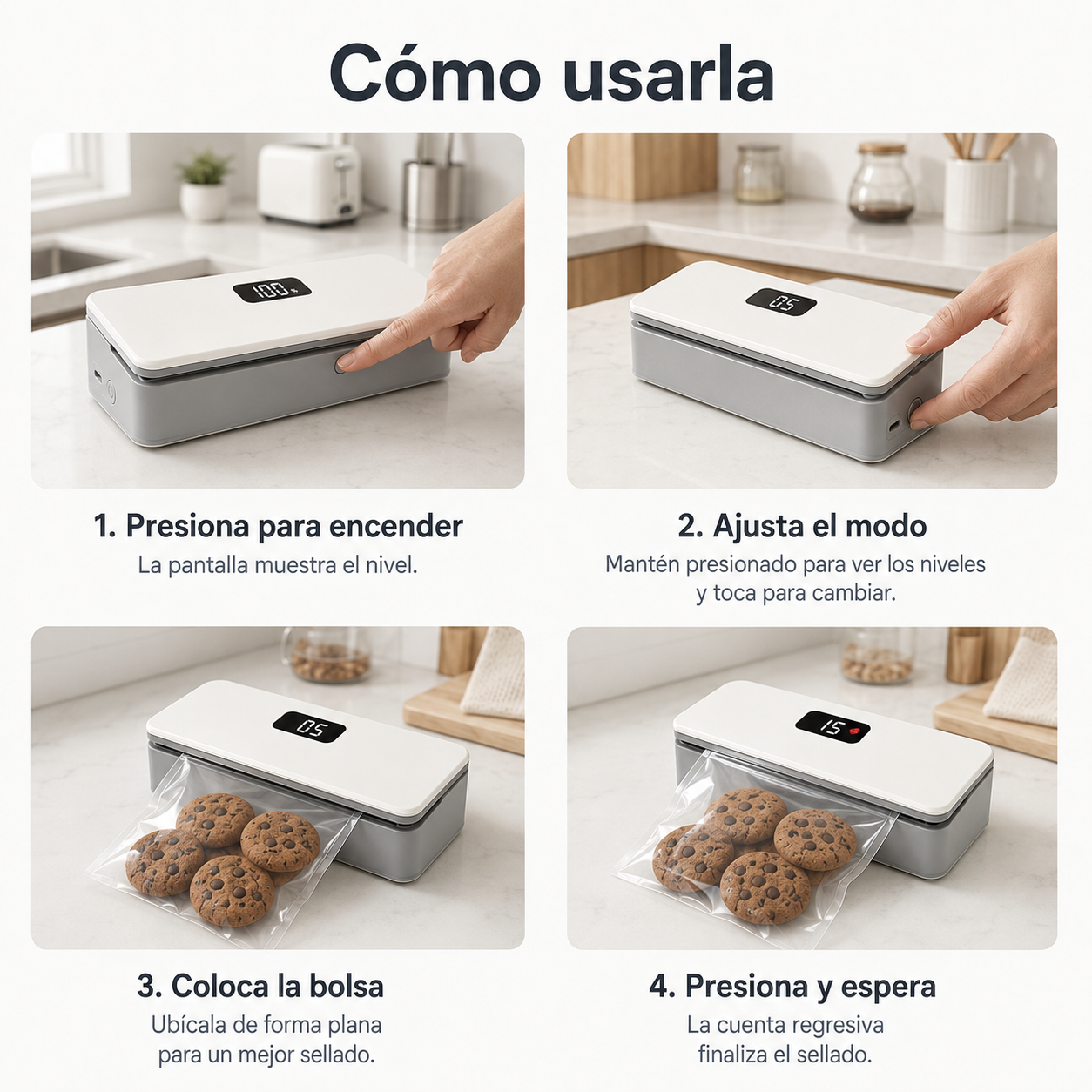 Mini Sellador de Bolsas Portátil Recargable