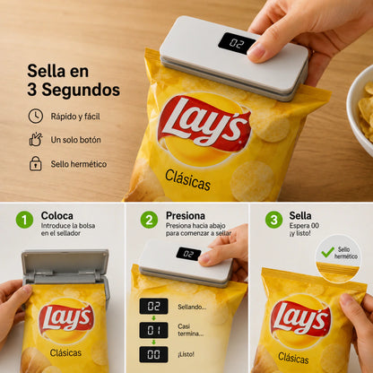 Mini Sellador de Bolsas Portátil Recargable