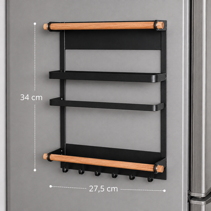 Estante organizador de acero inoxidable magnetico para heladera